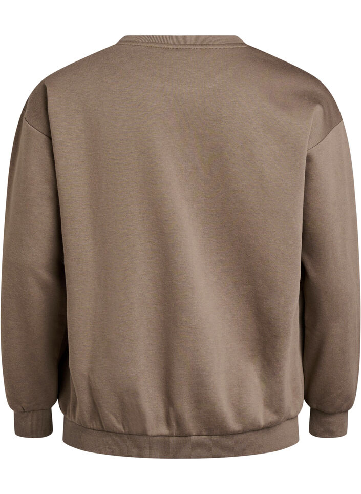 Sweatshirt med motiv, Walnut, Packshot image number 1