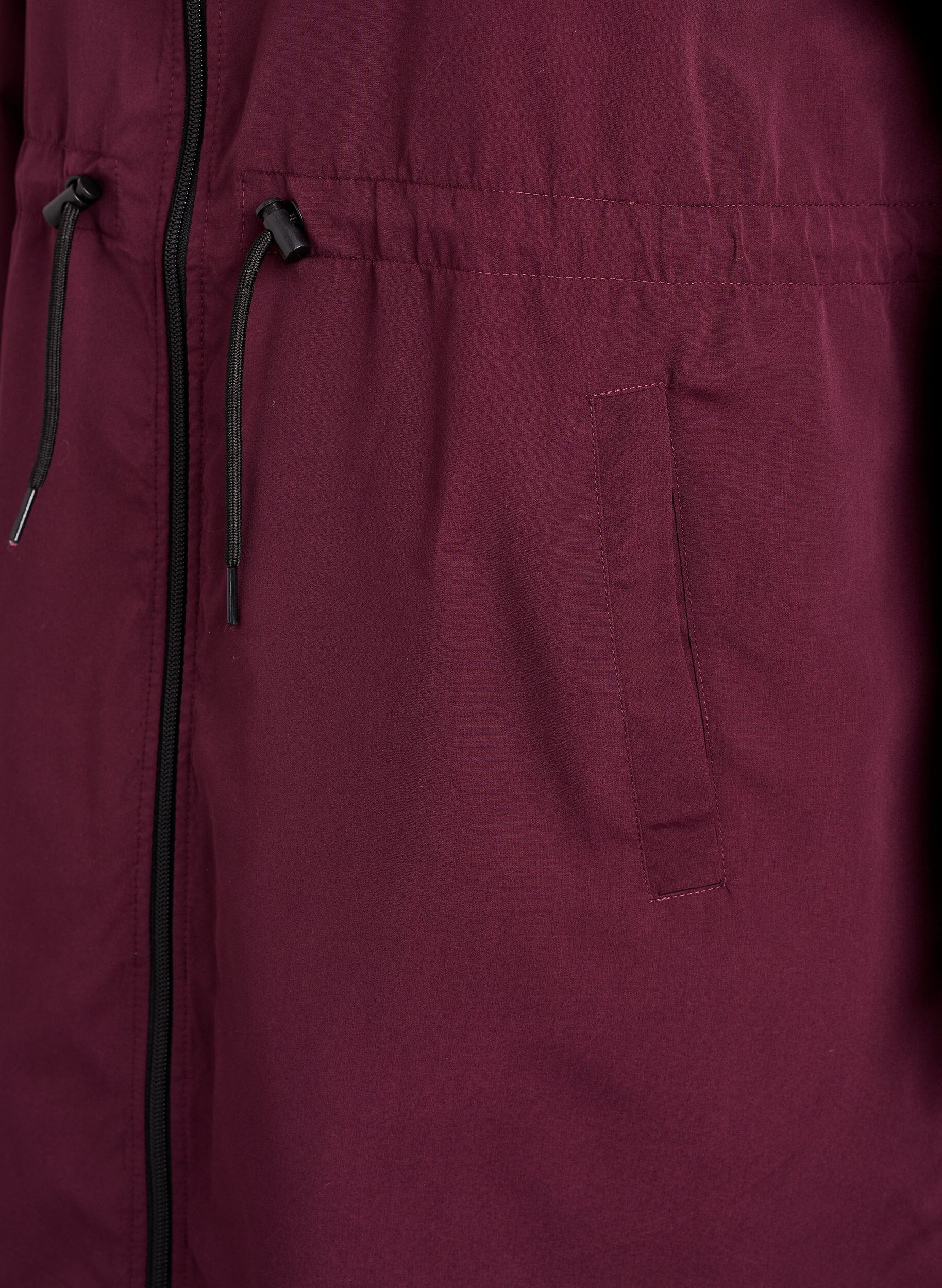 Zizzi FLASH - Parka i let matriale med h&aelig;tte, R&oslash;d, Packshot image number 3