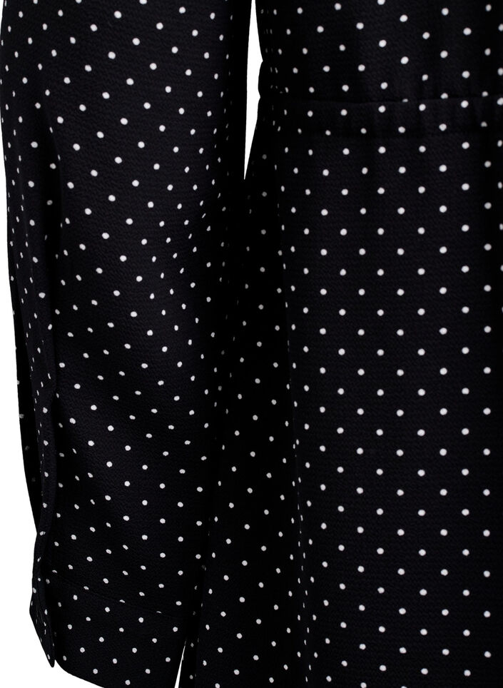 Knælang kjole med bindebånd, Sort, Packshot image number 3