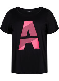 Trænings t-shirt med print, Black w. Pink A