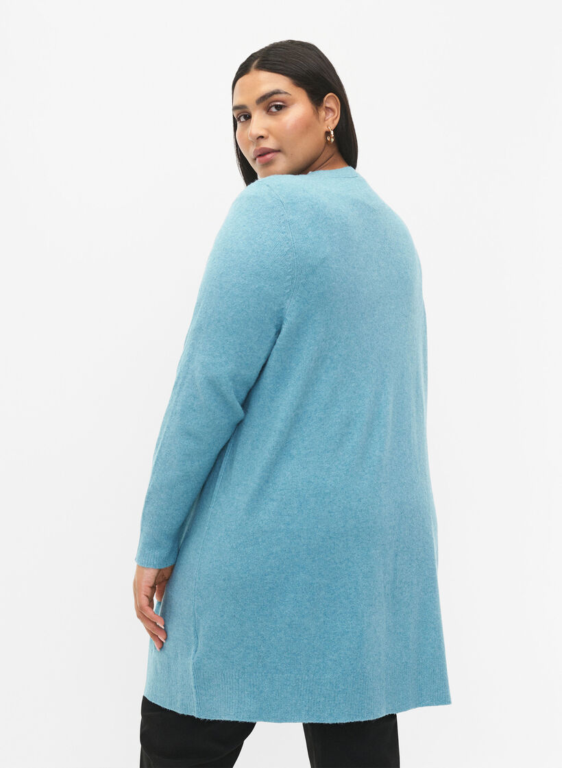 Lang åbenstående cardigan, Reef Water Mel., Model image number 1