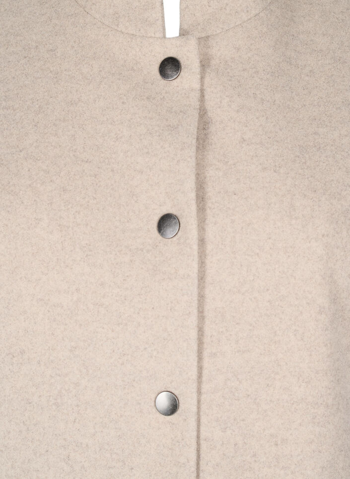 Kappe jakke i uld-look med korte ærmer, Simply Taupe Mel., Packshot image number 2