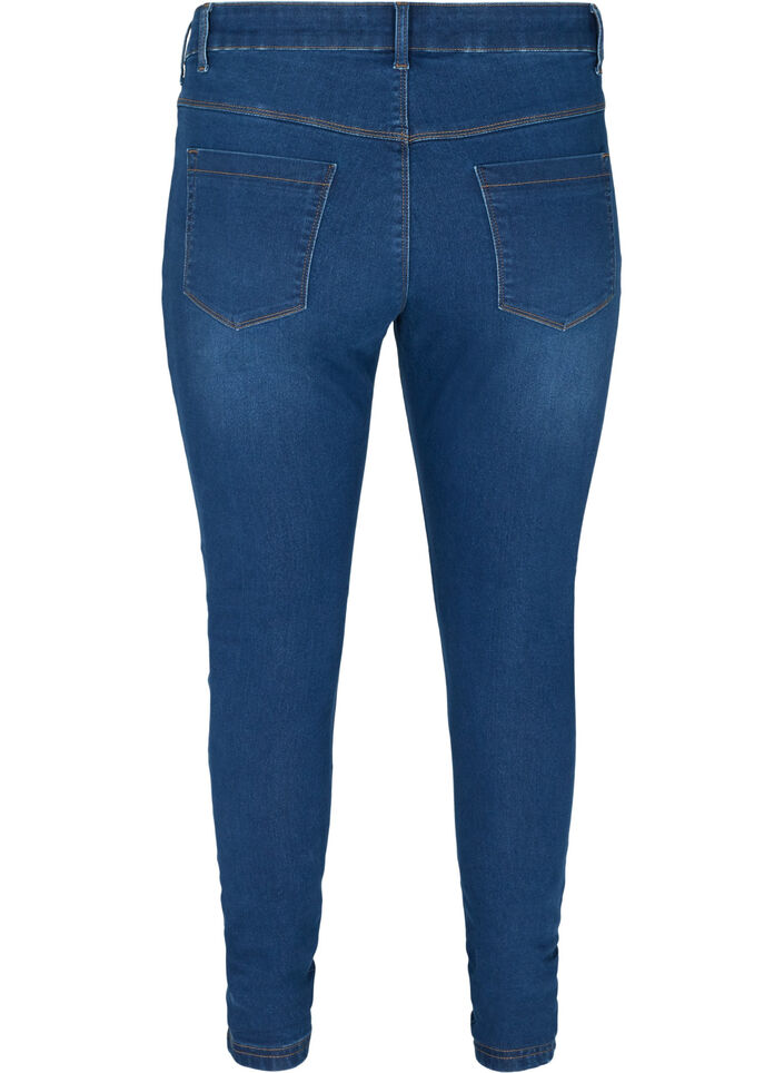 Jeggings i bomuldsblanding, Blue denim, Packshot image number 1