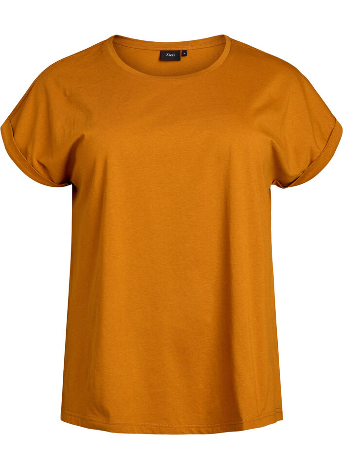 Kort&aelig;rmet t-shirt i bomuldsblanding, Orange, Packshot image number 0