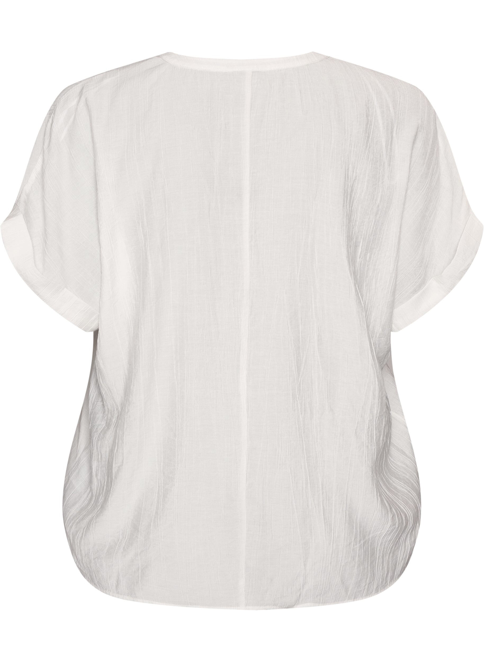 ZizziViskosebluse med knapper og struktur, Vanilla, Packshot image number 1