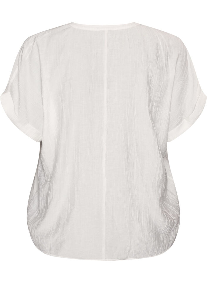 Viskosebluse med knapper og struktur, Vanilla, Packshot image number 1