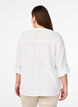 Skjortebluse i bomuld med v-udsk&aelig;ring, Hvid, Model image number 2