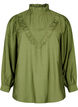Viskosebluse med flæser, Loden Green, Packshot image number 0
