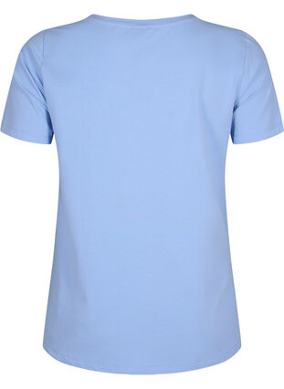 Ensfarvet basis t-shirt i bomuld, Serenity, Packshot image number 1