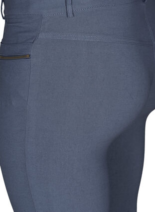 Tætsiddende 3/4 bukser med lynlåse, Vintage Indigo, Packshot image number 3