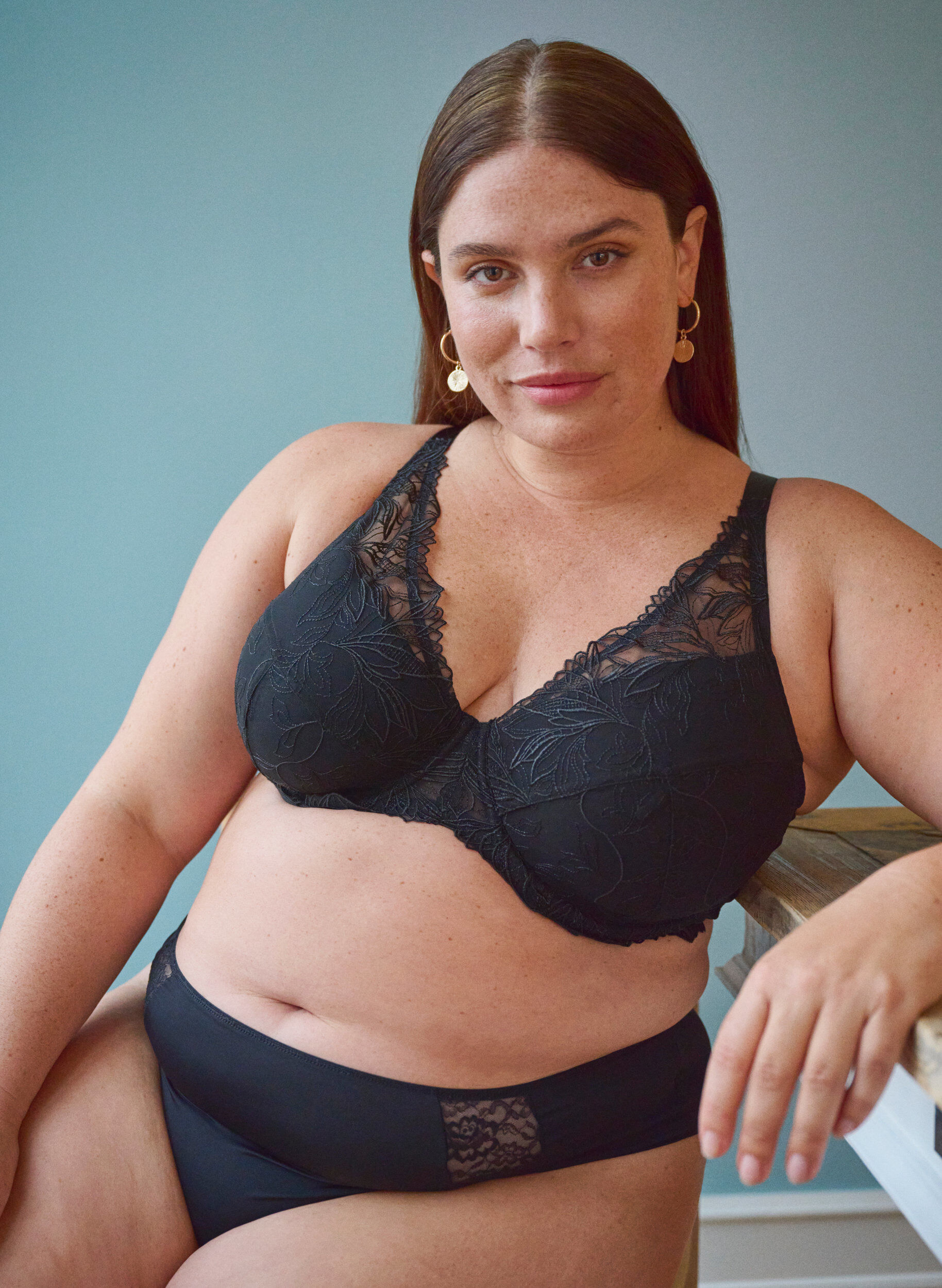 Zizzi 3-pak g-streng med blondedetaljer, Sort, Image image number 0