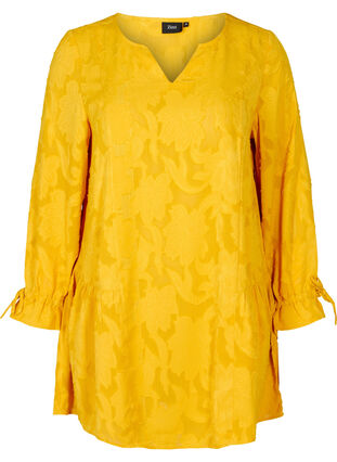 Løs tunika med v-udskæring, Golden Yellow, Packshot image number 0
