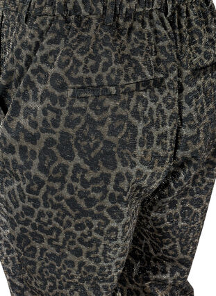 Cropped Maddison bukser med glitter og leo print, Lurex Leo, Packshot image number 3