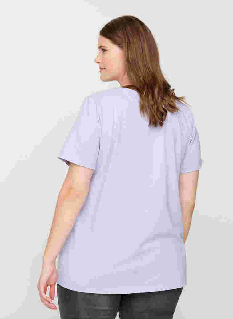 Basis t-shirt med v-hals, Cosmic Sky, Model image number 1