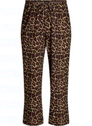 Bukser i let strukturkvalitet med brede ben, Sort