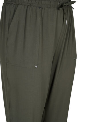 Bukser med lommer og elastikkant , Dark Olive, Packshot image number 2
