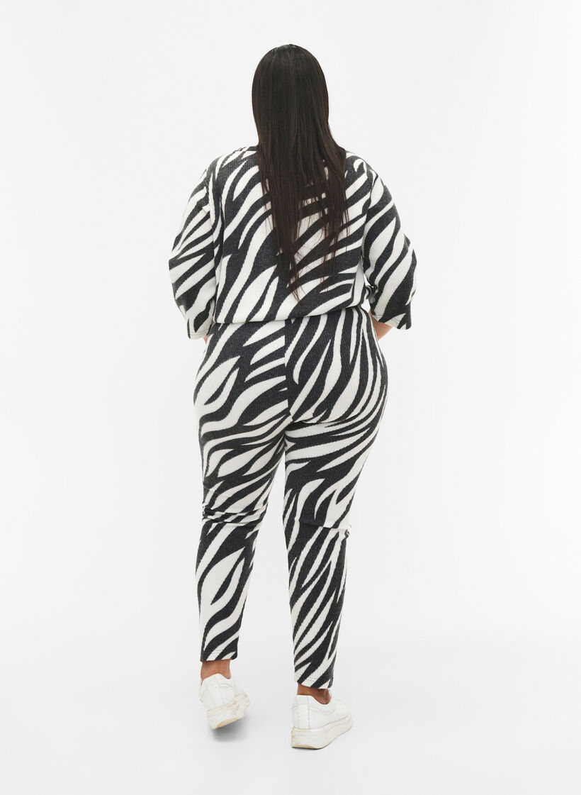 Leggings med zebramønster, White Zebra, Model image number 1