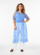 Transparent blondekjole med korte &aelig;rmer og midil&aelig;ngde, Lilla, Model image number 0