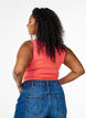 Stribet tanktop med ribstruktur, Orange, Model image number 2