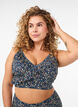 Blomstret bikini bh med fl&aelig;sedetaljer, Bl&aring;, Model image number 0