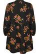 Kjole med blomsterprint og bindeb&aring;nd, Sort, Packshot image number 1