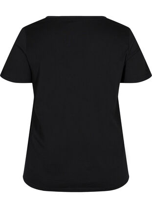 Kortærmet bomulds t-shirt med tryk , Black WAYS, Packshot image number 1