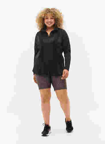 Sportscardigan med lynlås og høj hals, Black, Model image number 2