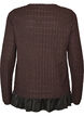 Struktureret bluse med fl&aelig;sekant, Brun, Packshot image number 1