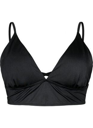 Bikinitop med udtagelige puder og bindebånd bagpå, Black, Packshot image number 0
