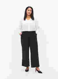 Flared bukser med lommer, Black, Model