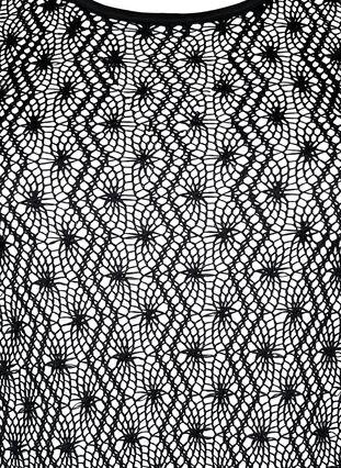 Crochetkjole med lange ærmer, Black, Packshot image number 2
