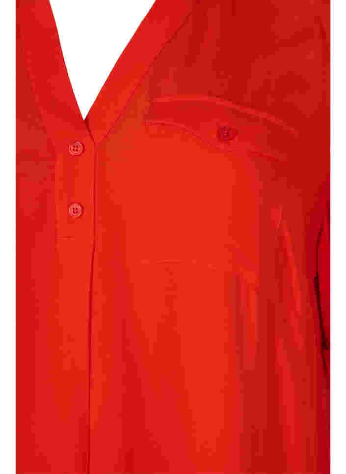 Viskose tunika med korte ærme, Fiery Red, Packshot image number 2