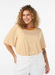 T-shirt med TENCEL&trade; Lyocell og striber , Gul, Model image number 0