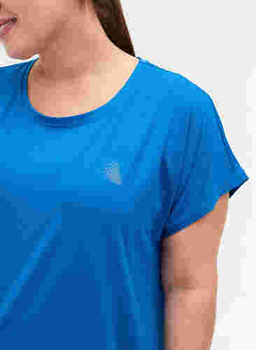 Ensfarvet trænings t-shirt, Daphne Blue, Model image number 2