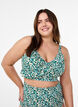 Blomstret bikini bh med fl&aelig;sedetaljer, Gr&oslash;n, Model image number 0