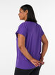 Ensfarvet tr&aelig;nings t-shirt, Lilla, Model image number 2