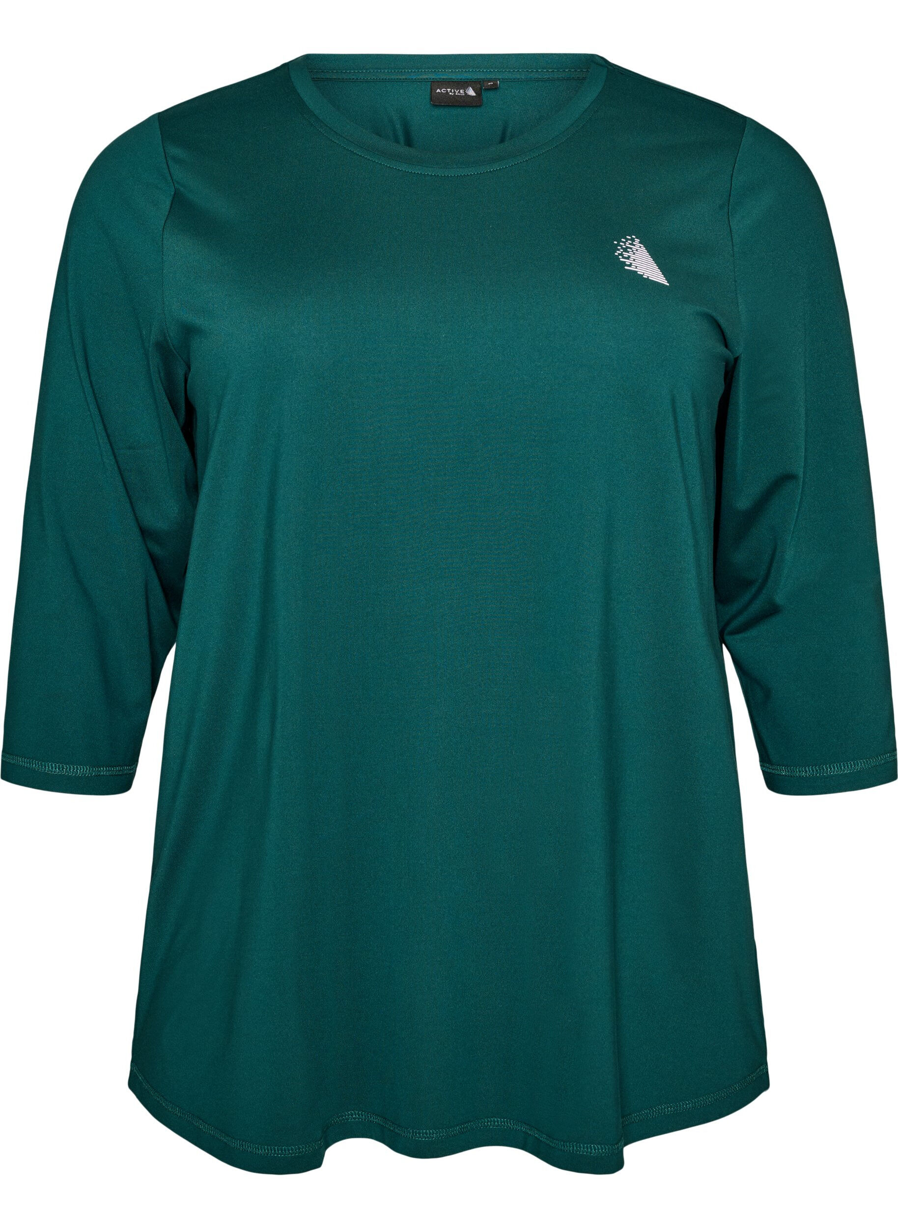 ZizziTr&aelig;ningsbluse med 3/4 &aelig;rmer, Gr&oslash;n, Packshot image number 0