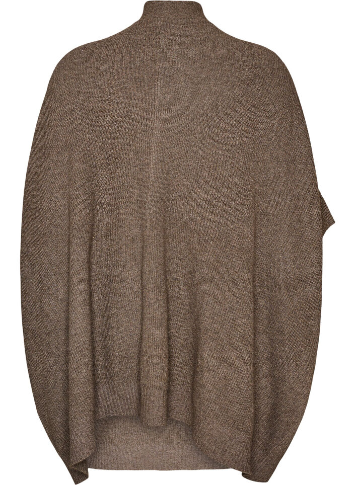 Cardigan med &aring;ben front og vide &aelig;rmer, Brun, Packshot image number 1