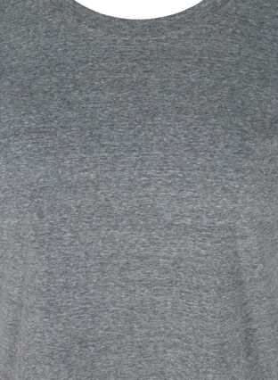 Meleret bomulds t-shirt, Black Melange, Packshot image number 2