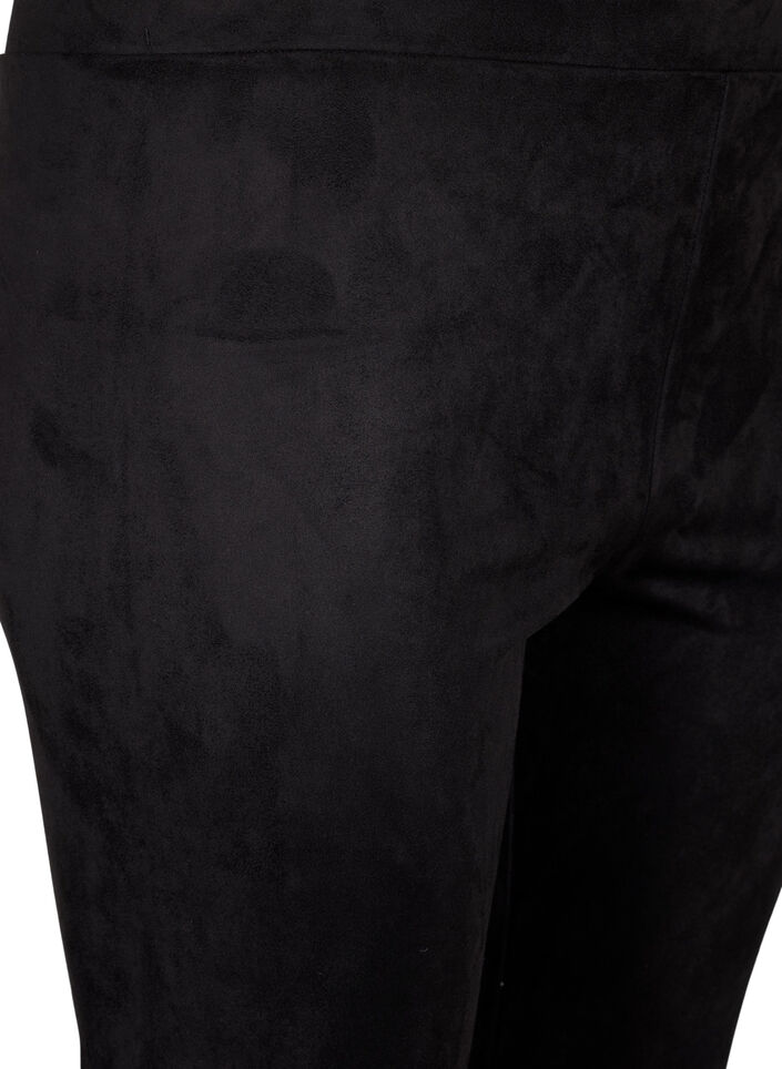 Leggings i imiteret ruskind, Black, Packshot image number 2