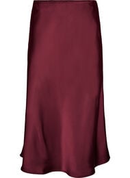 Satin midi-nederdel, R&oslash;d
