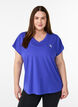 Kort&aelig;rmet tr&aelig;nings t-shirt med v-hals, Lilla, Model image number 0