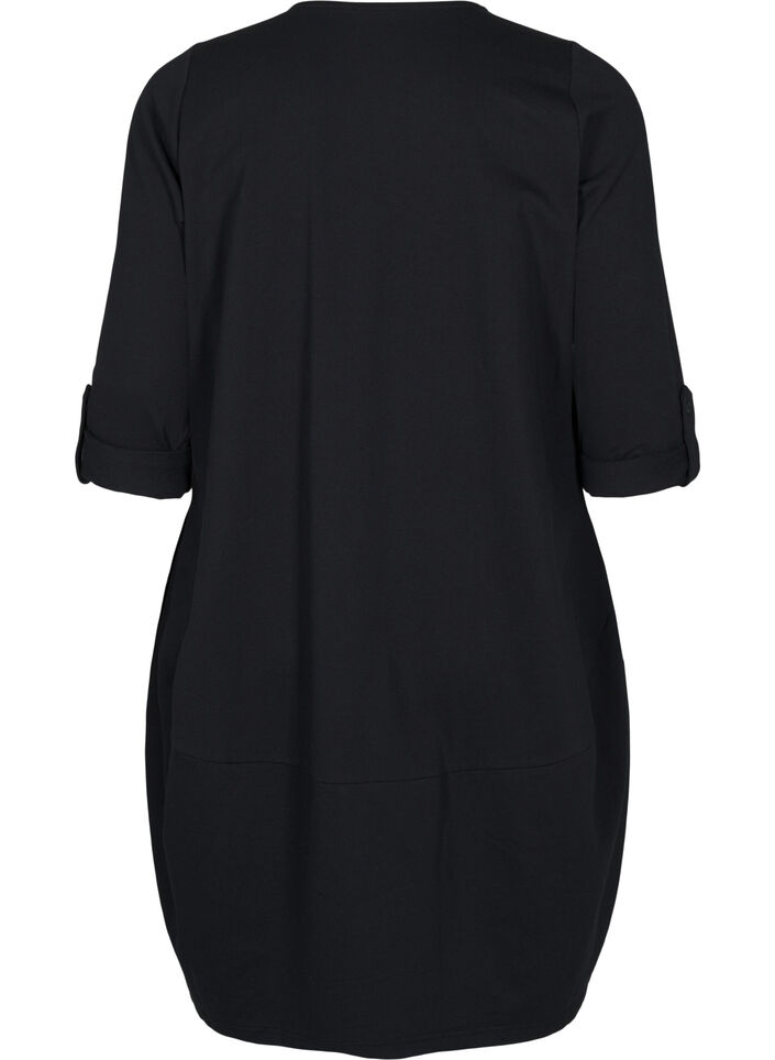 Ballonkjole med lommer, Sort, Packshot image number 1