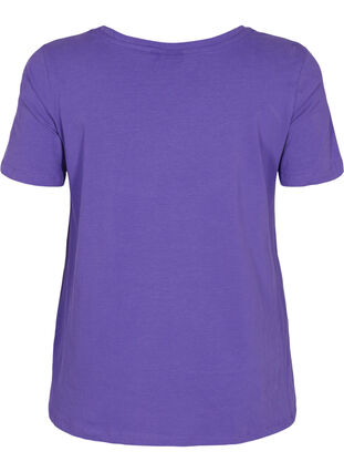 Ensfarvet basis t-shirt i bomuld, Ultra Violet, Packshot image number 1