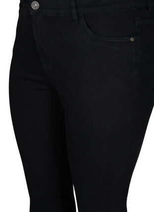 Cropped Amy jeans med slids, Black, Packshot image number 2