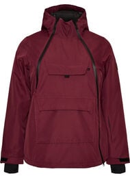 Funktionel ski anorak med h&aelig;tte, R&oslash;d