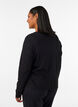 Cardigan i &oslash;kologisk bomuld med hulm&oslash;nster, Sort, Model image number 2