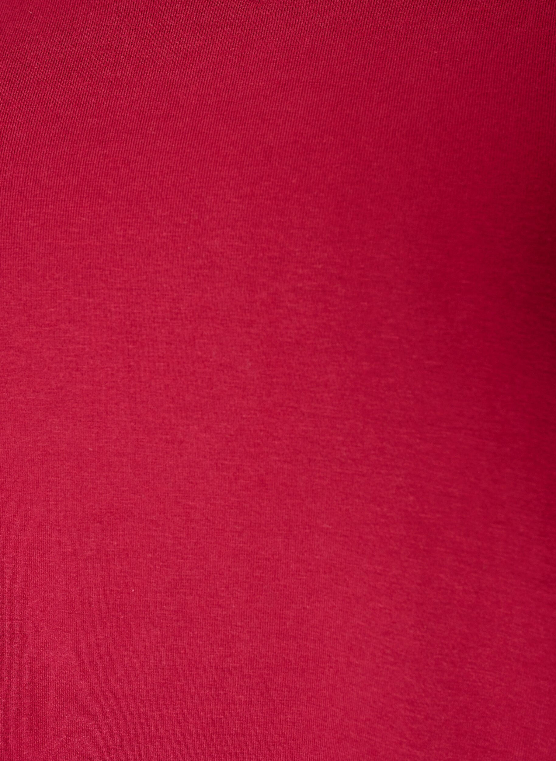 ZizziEnsfarvet basis t-shirt i bomuld, R&oslash;d, Packshot image number 2