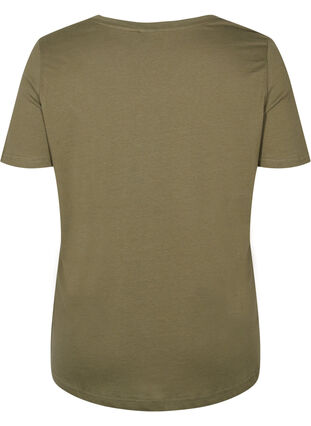 Kortærmet bomulds t-shirt med tryk, Ivy Green/Unique, Packshot image number 1