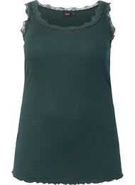 Top med blondekant, Gr&oslash;n